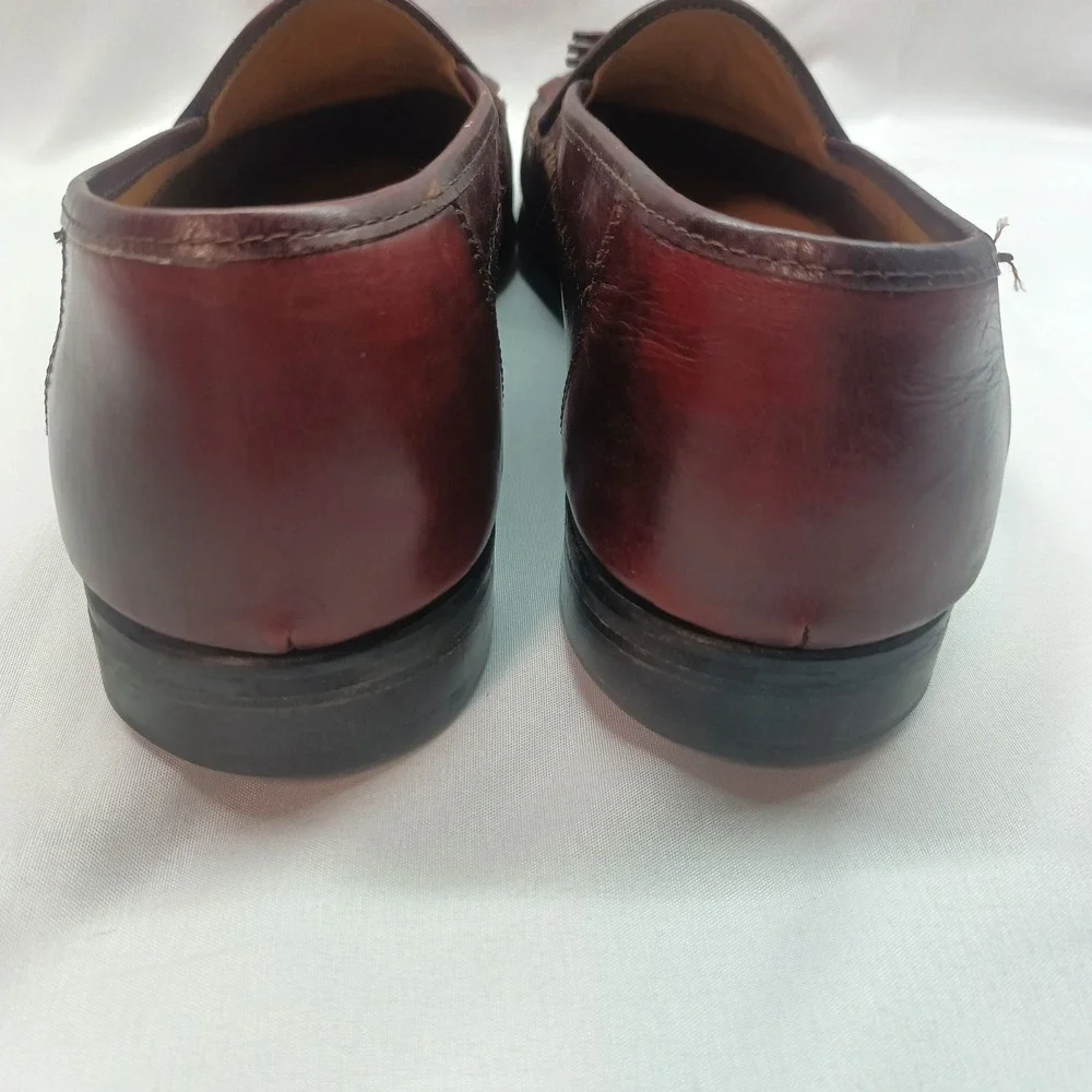Sandro‎ Moscoloni Mens 10.5 Burgundy Leather Kiltie Tassel Loafers Casual Formal